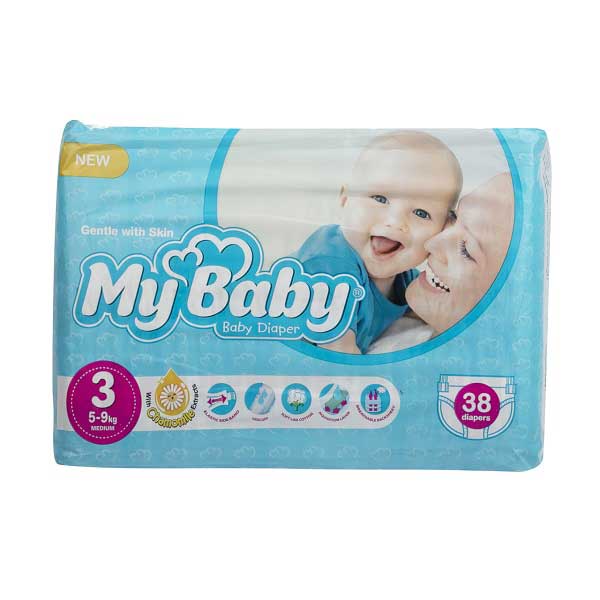 پوشک مای بیبی شماره 3 مناسب 5 تا 9 کیلوگرم 38 عددی