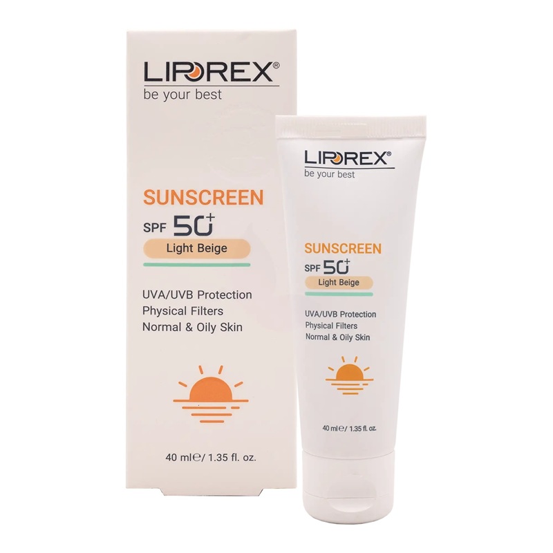 کرم ضدآفتاب رنگی بژ روشن لیپورکس مخصوص پوست نرمال تا چرب SPF50